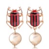New Fashion Metal Wild Dripping Oil Hit Color Beetle Exaggerated Earrings Wholesale Yiwu Nhsc208044