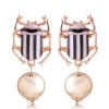 New Fashion Metal Wild Dripping Oil Hit Color Beetle Exaggerated Earrings Wholesale Yiwu Nhsc208044