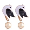 Fashion Metal Wild Dripping Oil Hit Color Magpie Temperament Exaggerated Earrings Nhsc208046
