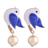 Fashion Metal Wild Dripping Oil Hit Color Magpie Temperament Exaggerated Earrings Nhsc208046