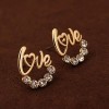 Boutique Korean Fashion Diamond Studded Love Earrings Yiwu Toppinggoods Wholesale Nhsc208626