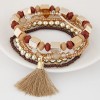 New Bohemian Metal Wild Rice Beads Tassel Multilayer Bracelet Yiwu Toppinggoods Wholesale Nhsc209549