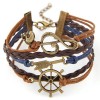 Fashion Retro Creative Ship Anchor Arrow Notes Combination Alloy Accessories Handmade Multilayer Braided Bracelet Yiwu Toppinggoods Wholesale Nhsc209564