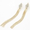 Korean Fashion Flash Diamond Rhombus Super Long Tassel Earrings Yiwu Toppinggoods Wholesale Nhsc210049