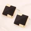 Korean Fashion Sweet Ol Metal Black Square Earrings Yiwu Toppinggoods Wholesale Nhsc210063