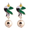 New Fashion Metal Wild Drop Oil Hit Color Swallow Exaggerated Earrings Yiwu Toppinggoods Wholesale Nhsc210443