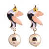 New Fashion Metal Wild Drop Oil Hit Color Swallow Exaggerated Earrings Yiwu Toppinggoods Wholesale Nhsc210443