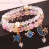 Korean Fashion Simple And Versatile Multielement Pendant Crystal Glass Ball Bead Fashion Doublelayer Bracelet Yiwu Toppinggoods Wholesale Nhsc210468