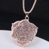 Fashion Metal Diamond Rose Flower Wild Long Necklace Yiwu Toppinggoods Wholesale Nhsc210471