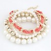 Korean Fashion Wild Pearl Woven Rope Multilayer Bracelet Yiwu Toppinggoods Wholesale Nhsc211300