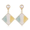 Korean Fashion Sweet And Simple Geometric Square Personality Temperament Earrings Nhsc216997