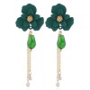 Korean Style Fashion Simple Flower Fringe Temperament Earrings Nhsc216998