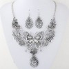 Fashion Metal Hollow Butterfly Drop Temperament Necklace Earring Set Wholesale Nhsc217017