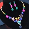Fashion Metal Bright Luxury Flowers Water Droplets Bridal Accessories Temperament Exaggerated Bridal Necklace Earrings Set Wholesale Nhsc217020