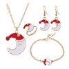 Fashion Metal Christmas Series Combination Fourpiece Set Necklace Earring Ring Bracelet Set Wholesale Nhsc217023