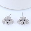 Exquisite Korean Fashion Sweet Inlaid Zircon Dog Puppy Personality Earrings Wholesale Nhsc218095