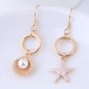 Boutique Korean Fashion Sweet Sea Shell Starfish Wild Asymmetric Personality Temperament Earrings Wholesale Toppinggoods Nhsc219058