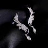 925 Silver Post  Korean Fashion Sweet Flash Diamond Angel Wing Personality Stud Earrings Wholesale Toppinggoods Nhsc219063