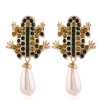 Fashion Metal Simple Flash Diamond Frog Drop Temperament Earrings  Wholesale Toppinggoods Nhsc221630
