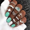 Fashion Metal Simplefive V Aircraft Exaggerated Temperament Combination Ring Wholesale Toppinggoods Nhsc225003