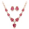 Fashion Metal Simple Tulip Opal Necklace Earring Set Wholesale Toppinggoods Nhsc226306
