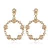 925 Silver Pin High Quality Fashion Metal Crystal Pearl Simple Circle Earrings  Wholesale Toppinggoods Nhsc231826