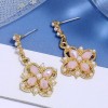 925 Silver Post High Quality Fashion Metal Crystal Four Leaf Flower Stud Earrings  Wholesale Toppinggoods Nhsc231827