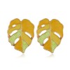 Fashion Metal Wild Contrast Color Maple Temperament Exaggerated Earrings Wholesale Toppinggoods Nhsc233362