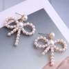 Boutique Korean Fashion Sweet Ol Bowknot Pearl Earrings Wholesale Toppinggoods Nhsc234292