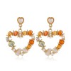 925 Silver Needle Fashion Metal Simple And Versatile Crystal Pearl Peach Heart Earrings Wholesale Toppinggoods Nhsc235968