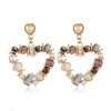 925 Silver Needle Fashion Metal Simple And Versatile Crystal Pearl Peach Heart Earrings Wholesale Toppinggoods Nhsc235968