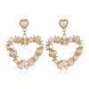 925 Silver Needle Fashion Metal Simple And Versatile Crystal Pearl Peach Heart Earrings Wholesale Toppinggoods Nhsc235968