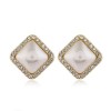 925 Silver Needle Earrings Fashion Simple And Versatile Flash Diamond Pearl Geometric Shape Earrings For Women Toppinggoods Nhsc236991