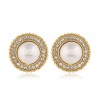 925 Silver Needle Earrings Fashion Simple And Versatile Flash Diamond Pearl Geometric Shape Earrings For Women Toppinggoods Nhsc236991