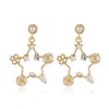 925 Silver Needle Earrings Fashion Simple Crystal Pearl Fivepointed Star Earrings Toppinggoods Nhsc236994