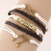 Retro Creative 8 Letter Note Combination Alloy Handmade Multilayer Braided Bracelet Wholesale Toppinggoods Nhsc239205