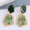925 Silver Needle Fashion Metal Inlaid Gravel Geometric Shape Alloy Earrings Wholesale Nhsc241900