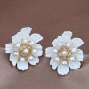925 Silver Pearl Korean Fashion Sweet Flower Pearl Stud Earrings Wholesale Toppinggoods Nhsc242051