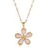 Korean Fashion Sweet Crystal Flower Alloy Womens Necklace Wholesale Nhsc243280