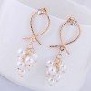 925 Silver Needle Korean Fashion Metal Knotted Sweet Elegant Pearl Alloy Earrings Nhsc245508