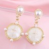 925 Silver Needle  Korean Fashion Concise Saturn Shape Alloy Stud Earrings Nhsc245511