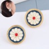 925 Silver Pearl Korean Fashion Sweet Chrysanthemum Daisy Geometric Round Alloy Stud Earrings Nhsc245995