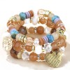 Fashion Trend Concise  Versatile Metal Peach Heart Pendant Candy Beads Multilayer Alloy Bracelet Nhsc245996