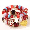 Fashion Trend Concise  Versatile Metal Peach Heart Pendant Candy Beads Multilayer Alloy Bracelet Nhsc245996