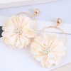 Fashion Concise Layered Petals Exaggerated Alloy Earrings For Women Nhsc248186