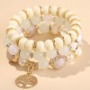Trend Simple Metal Tree Of Life Candy Beads Multilayer Fashion Bracelet Nhsc248191