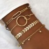 Fashion Metal Wild Small Gold Beads Fourpiece Alloy Bracelet Nhsc248195