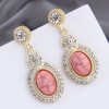 Korean Fashion Metal Simple Inlaid Womens Alloy Earrings Nhsc251978