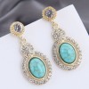 Korean Fashion Metal Simple Inlaid Womens Alloy Earrings Nhsc251978