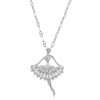 Korean Fashion Style Copper Microinlaid Zircon Ballet Girls Necklace Nhsc255223